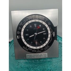 Seiko Seikosha  World Time Quartz Desk Clock Scratches  Panasonic Car Audio Plaq